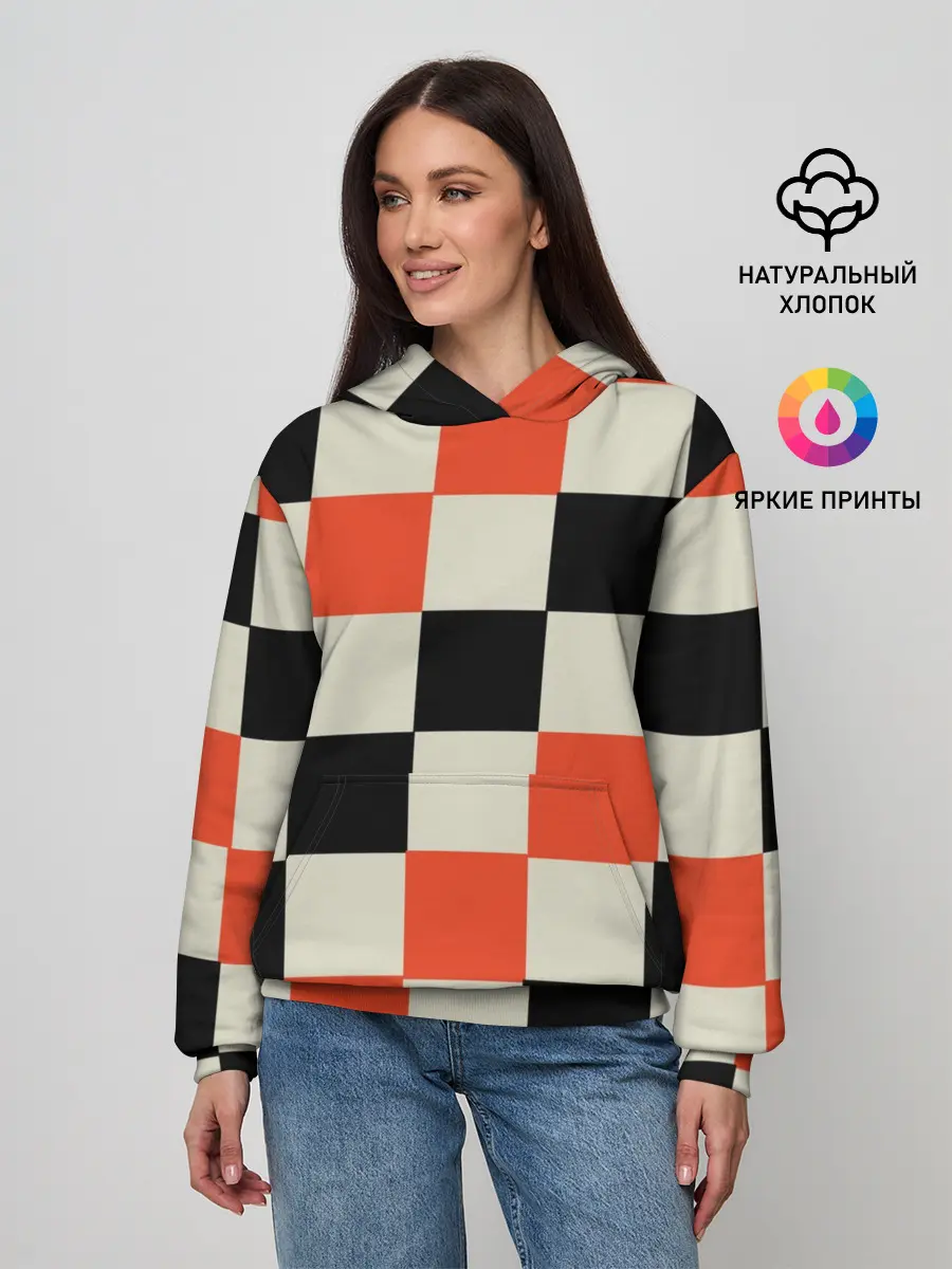 Женское худи / Образец шахматной доски