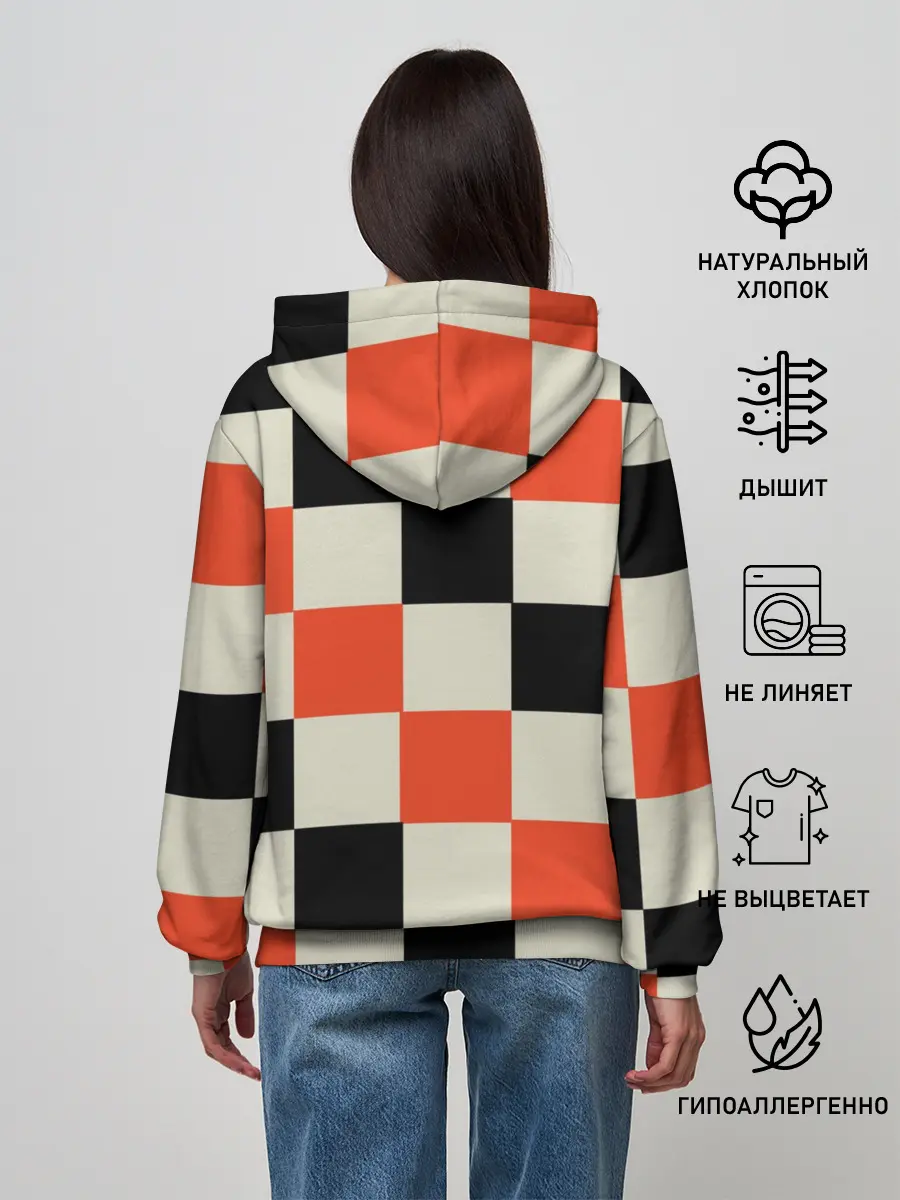 Женское худи / Образец шахматной доски