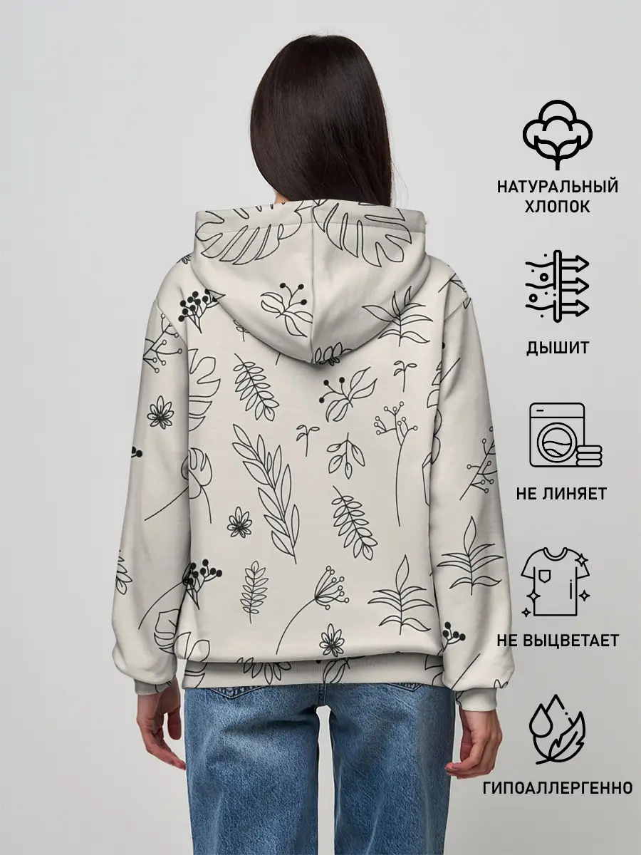 Женское худи / Цветы и листья