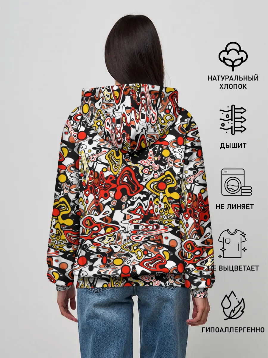 Женское худи / Абстрактный разноцветный узор