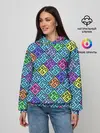Женское худи / Неоновый яркий абстрактный узо