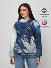 Женское худи / Серо-синее абстрактное