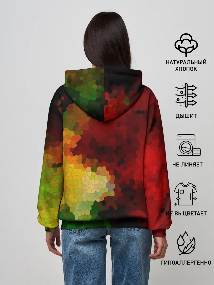 Женское худи / Абстрактная мазаика витраж