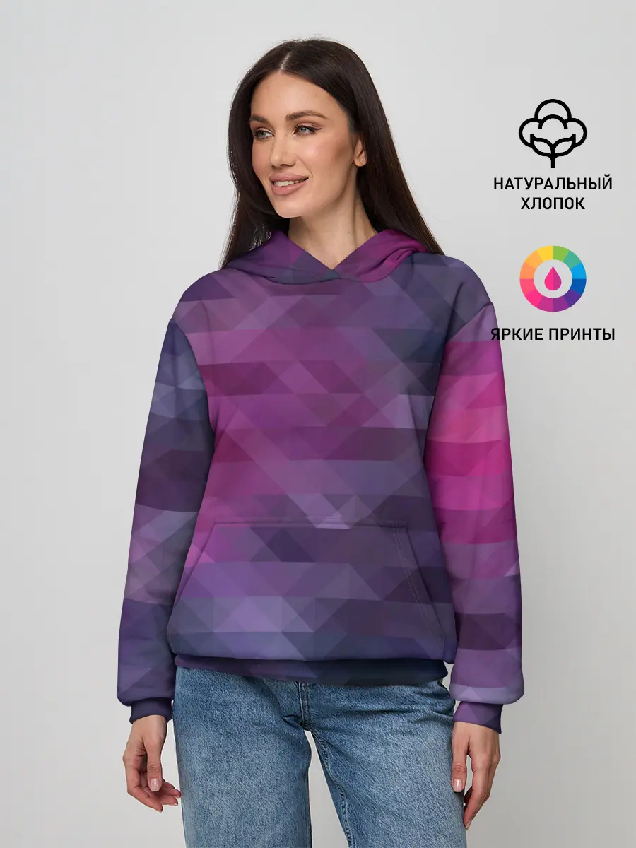 Женское худи / Фиолетово-бордовый узор