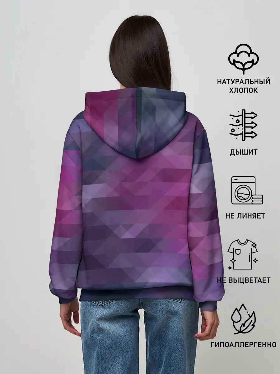 Женское худи / Фиолетово-бордовый узор