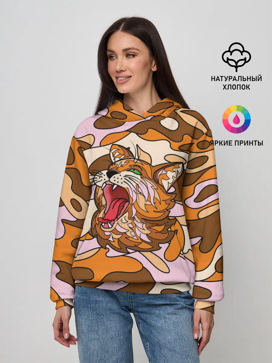 Женское худи / Грозный кот