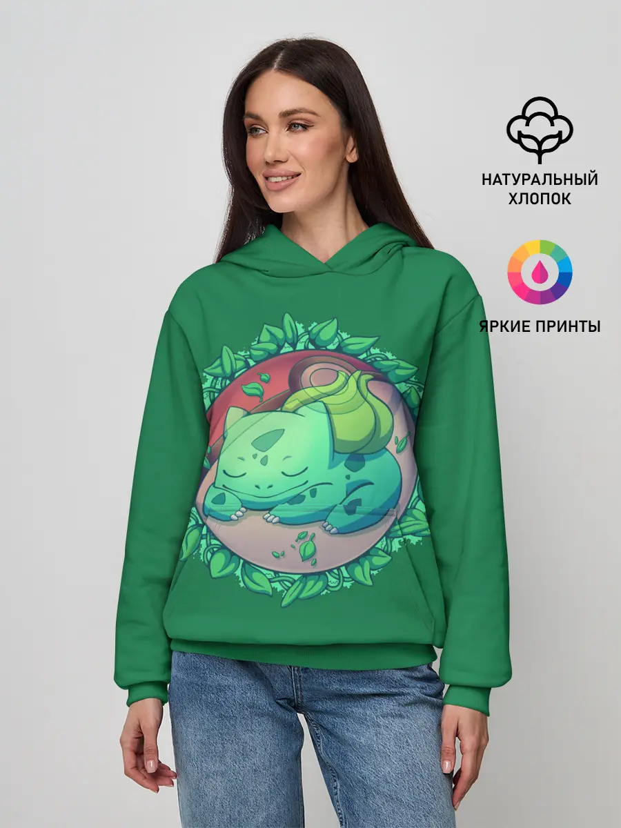 Женское худи / Спящий Бульбазавр