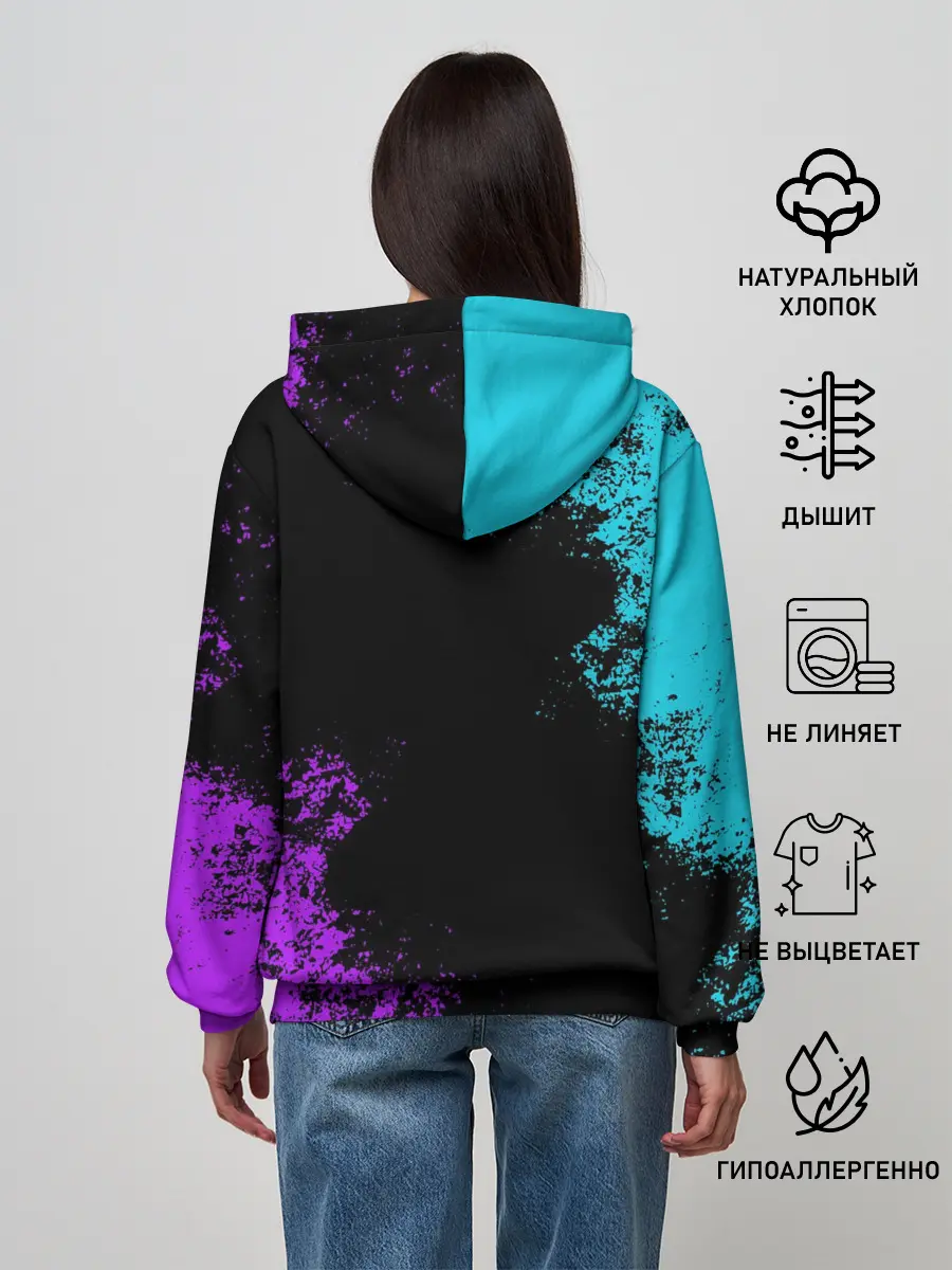 Женское худи / НЕОНОВЫЙ СИРЕНОГОЛОВЫЙ