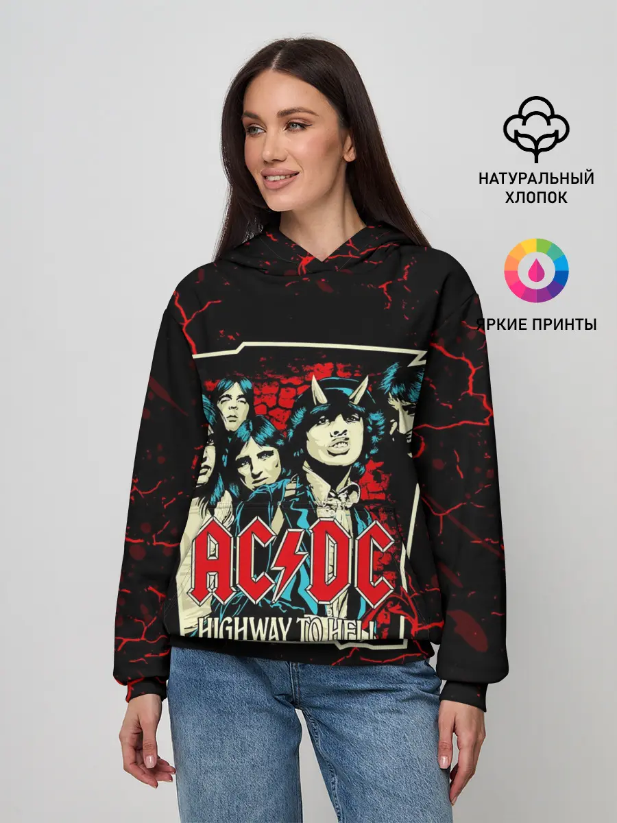 Женское худи / AC DC HIGHWAY TO HELL