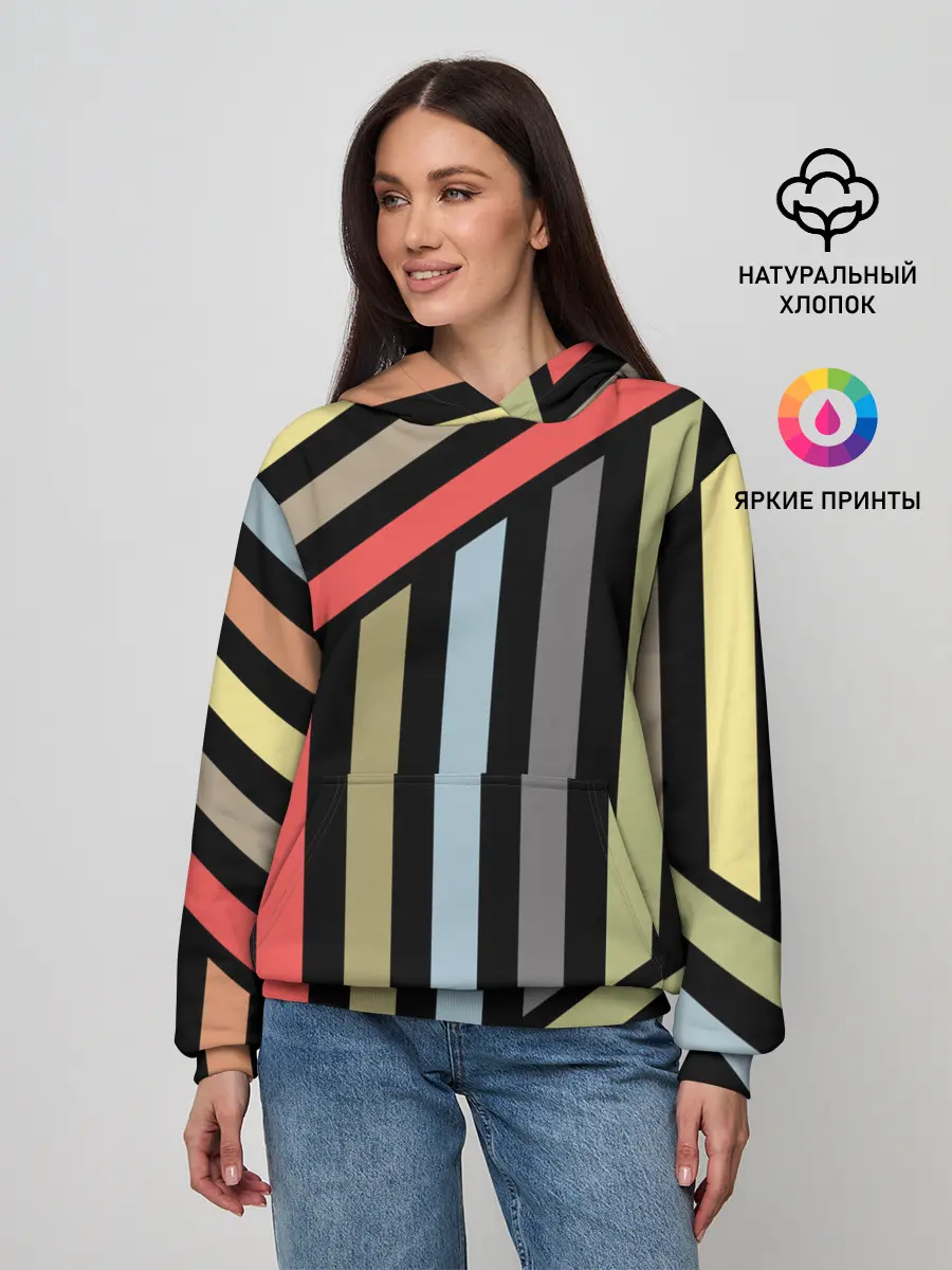 Женское худи / Абстрактный полосатый узор
