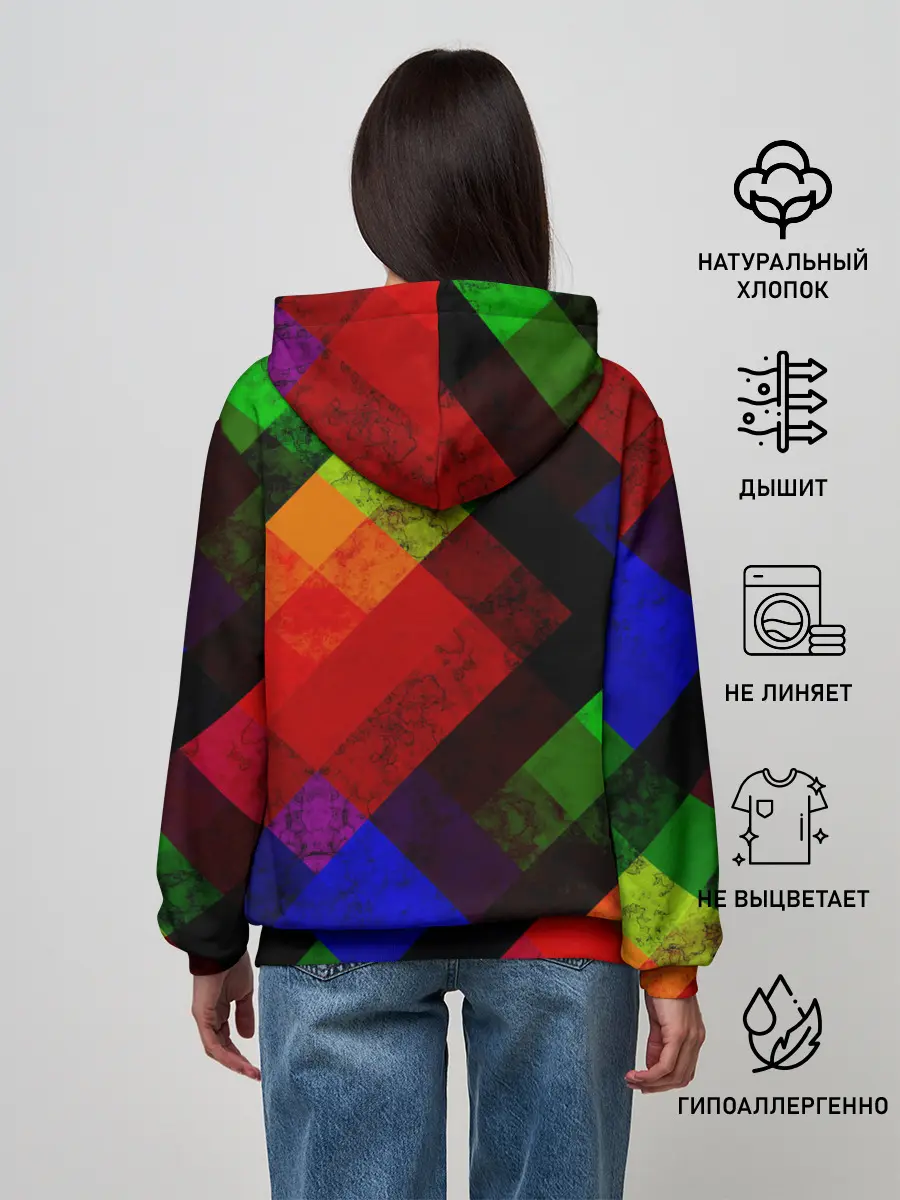 Женское худи / Яркий геометрический узор