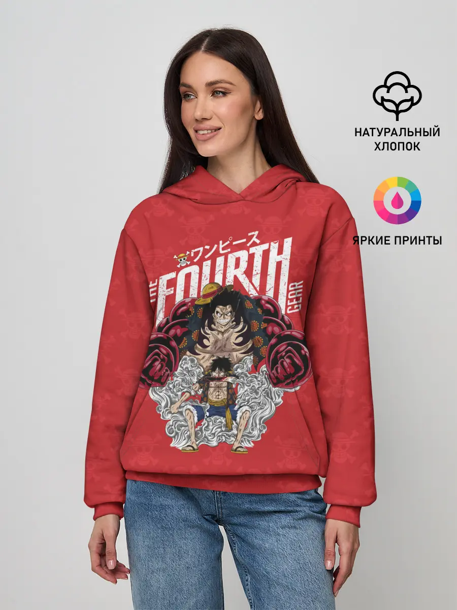 Женское худи / Луффи | резиновый Лу One Piece