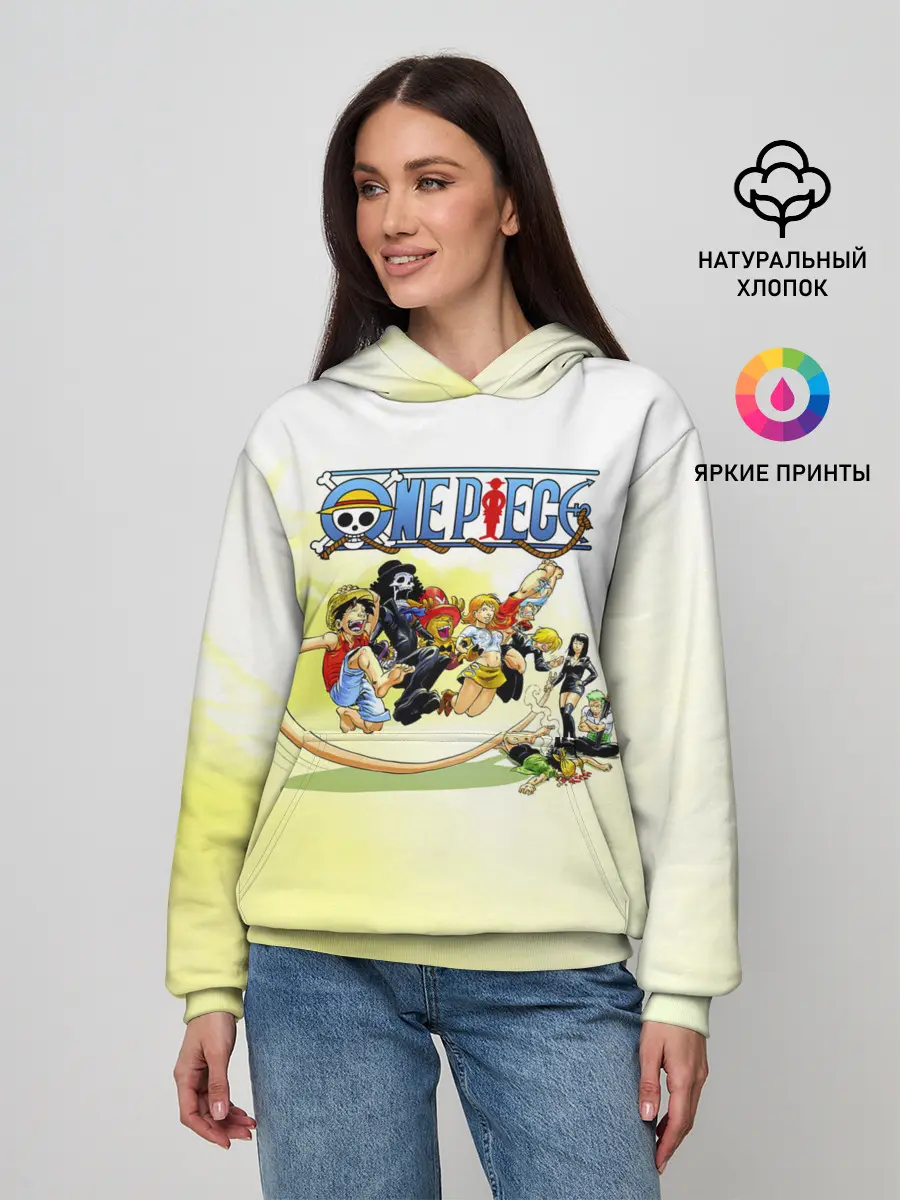 Женское худи / One Piece пираты Соломенной Шляпы