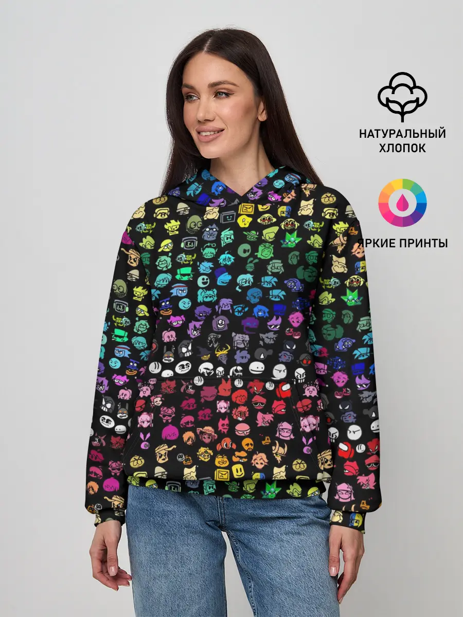 Женское худи / ПЕРСОНАЖИ ИГРЫ FNF