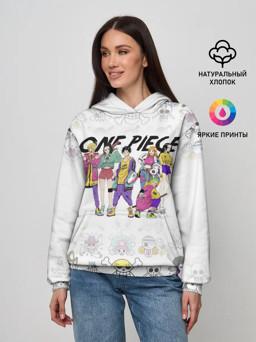 Женское худи / One Piece. Большой куш на стиле