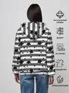 Женское худи / Черно-белый полосатый узор
