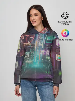 Женское худи / Neon Tokyo