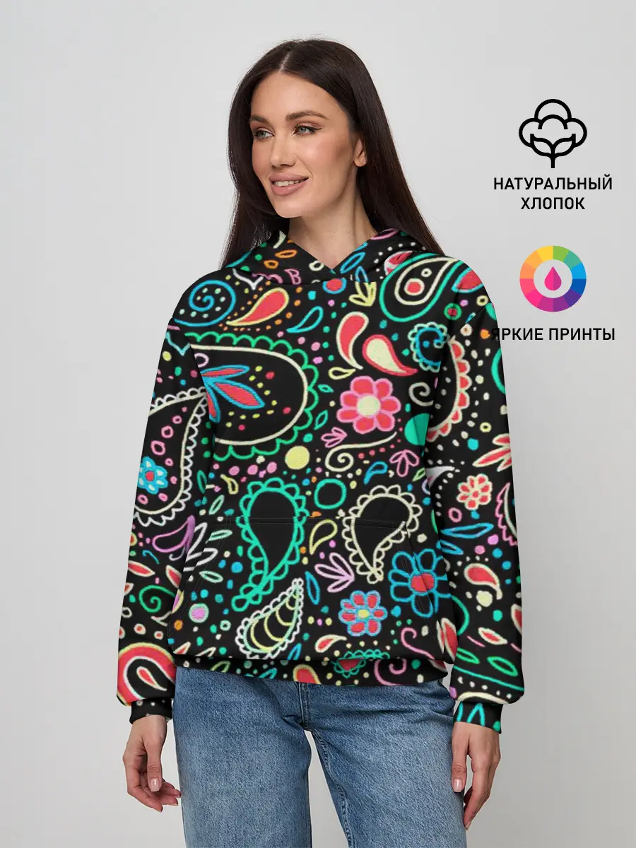 Женское худи / Славянские узоры в новом цвете