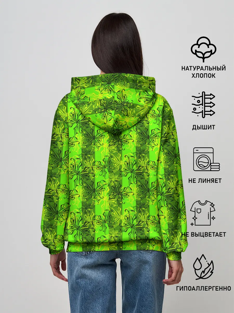 Женское худи / Неоновый полосатый узор