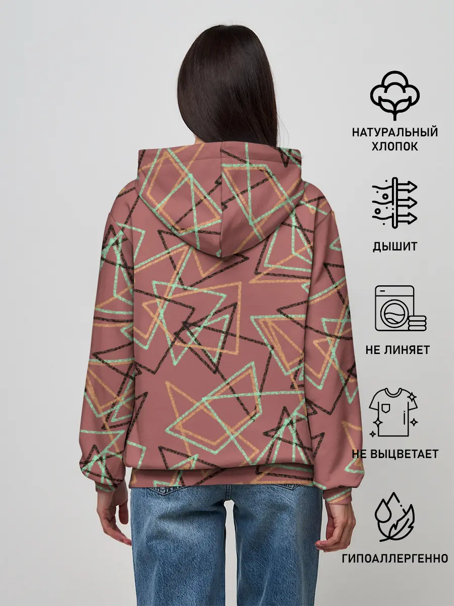 Женское худи / Террактовый геометрический