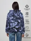 Женское худи / Синий камуфляж в клетку