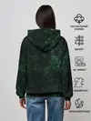Женское худи / Темно-зеленый мраморный узор