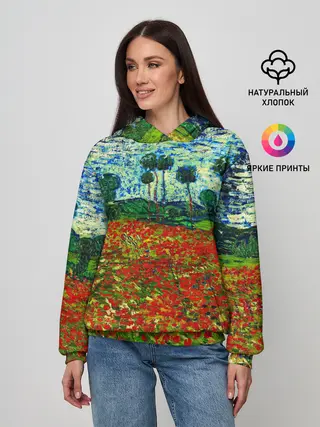 Женское худи / Поле с маками, Ван Гог