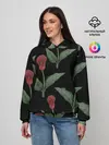 Женское худи / Красные каллы на черном