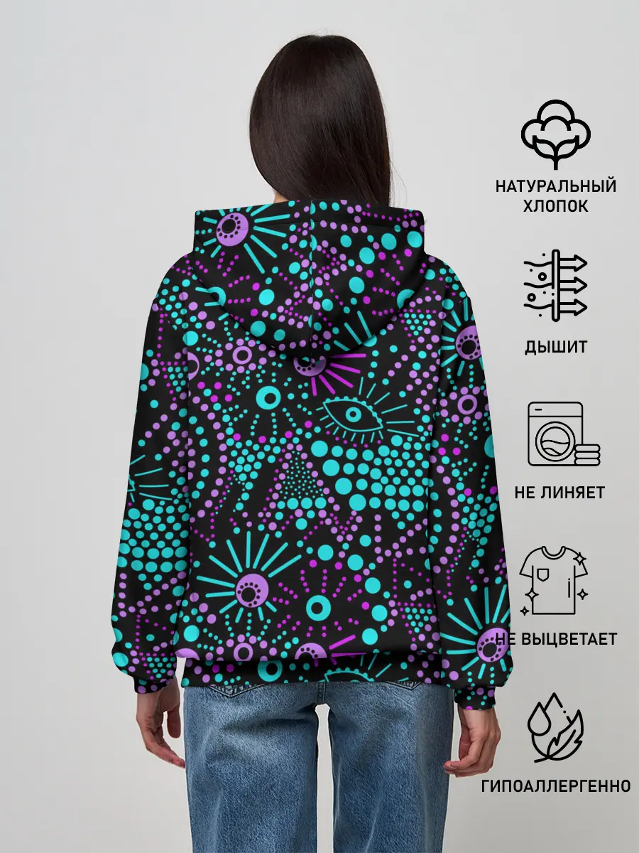 Женское худи / Яркий абстрактный узор