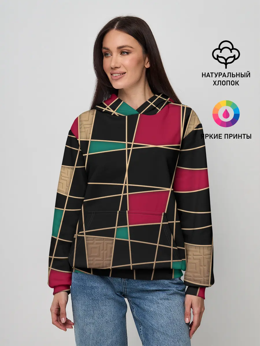 Женское худи / Модный абстрактный узор