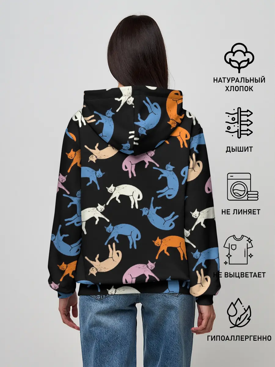 Женское худи / Британские кошки паттерн