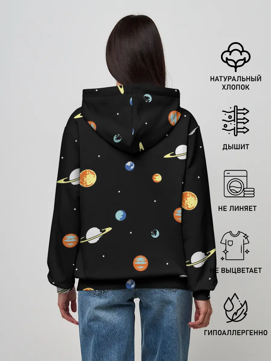 Женское худи / Планеты в космосе