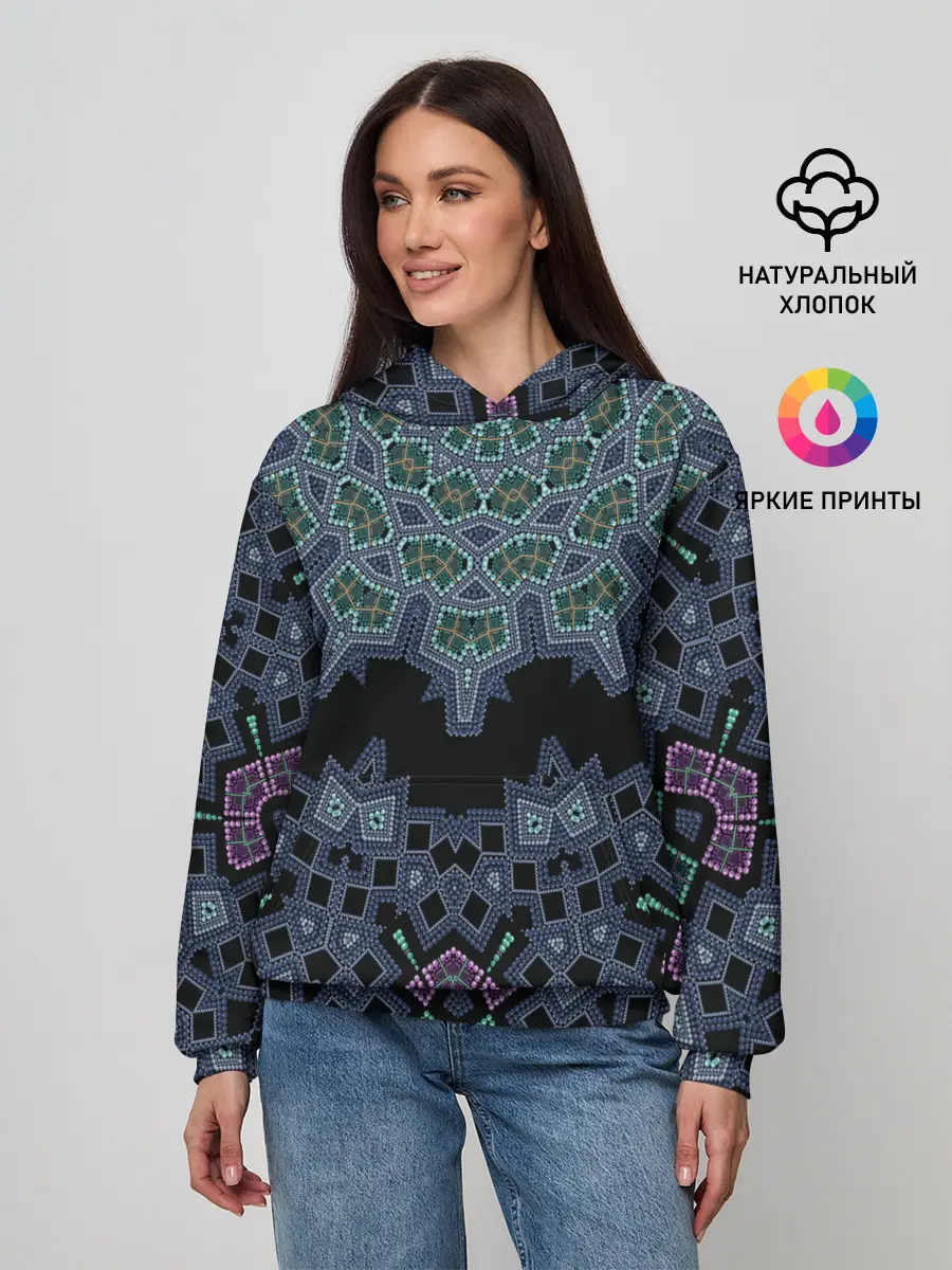 Женское худи / Перламутровый узор восточный