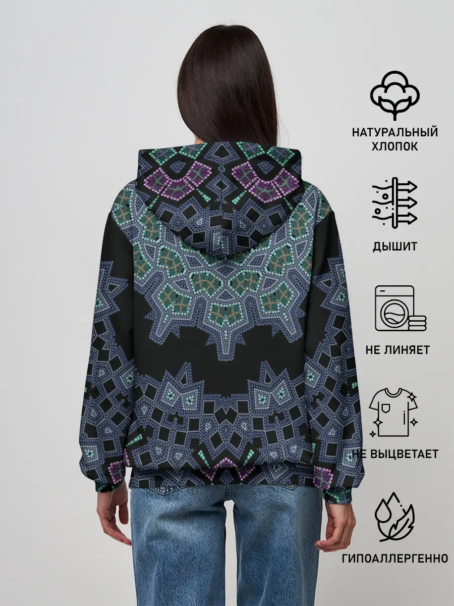 Женское худи / Перламутровый узор восточный
