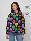 Женское худи / Разноцветные черепа . Готика