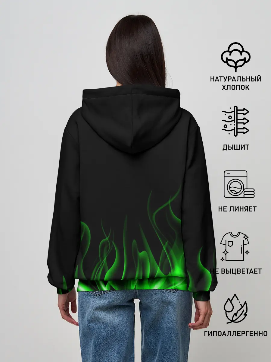 Женское худи / MINECRAFT TEXTURE FIRE