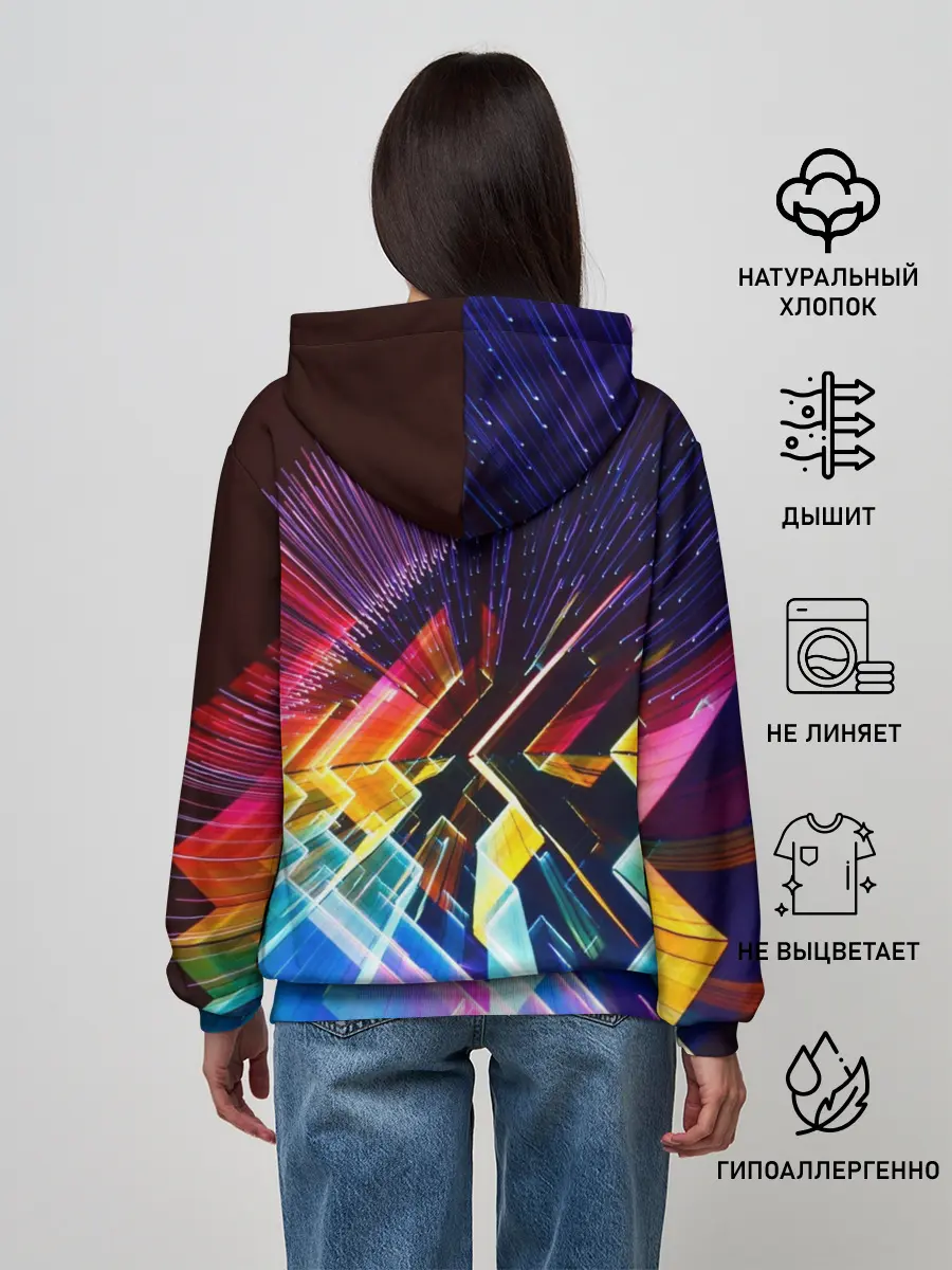 Женское худи / Цифровая радуга