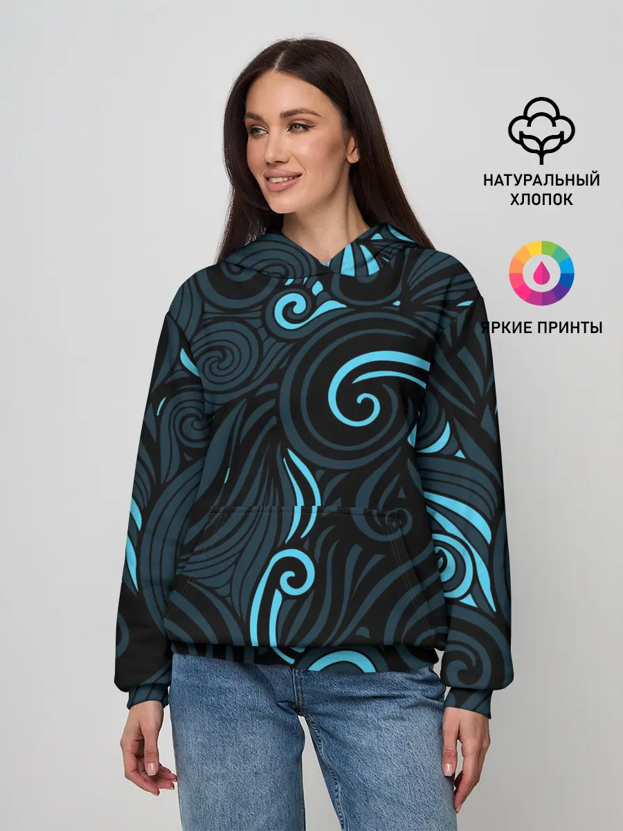 Женское худи / Лазурные листья
