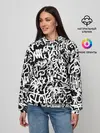 Женское худи / Graffiti white on black