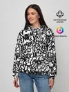 Женское худи / Graffiti black on white