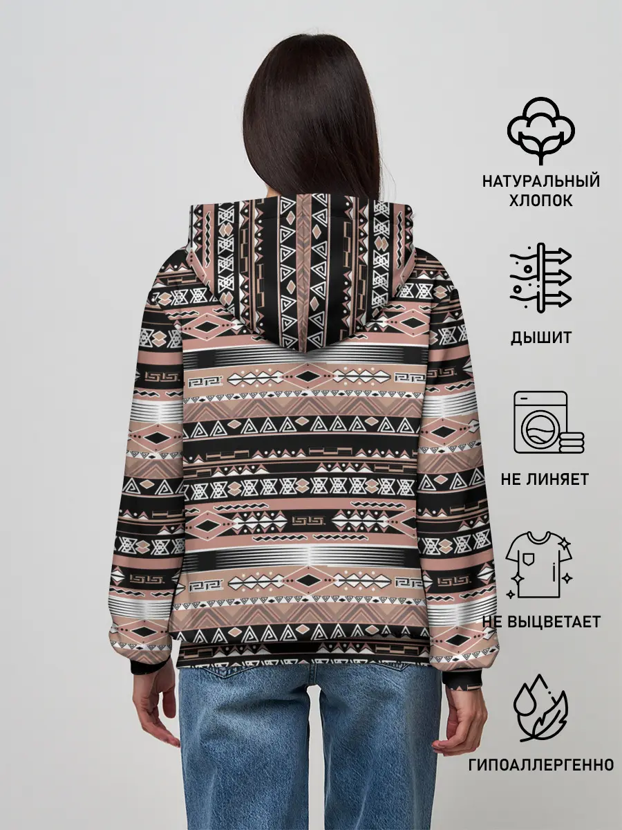Женское худи / Полосатый этнический орнамент
