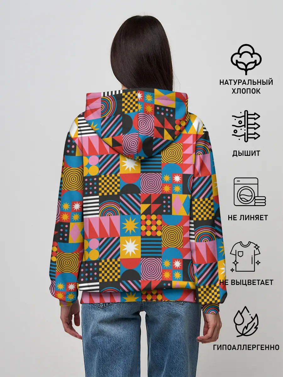 Женское худи / Печворк. Мозаика.Настроение