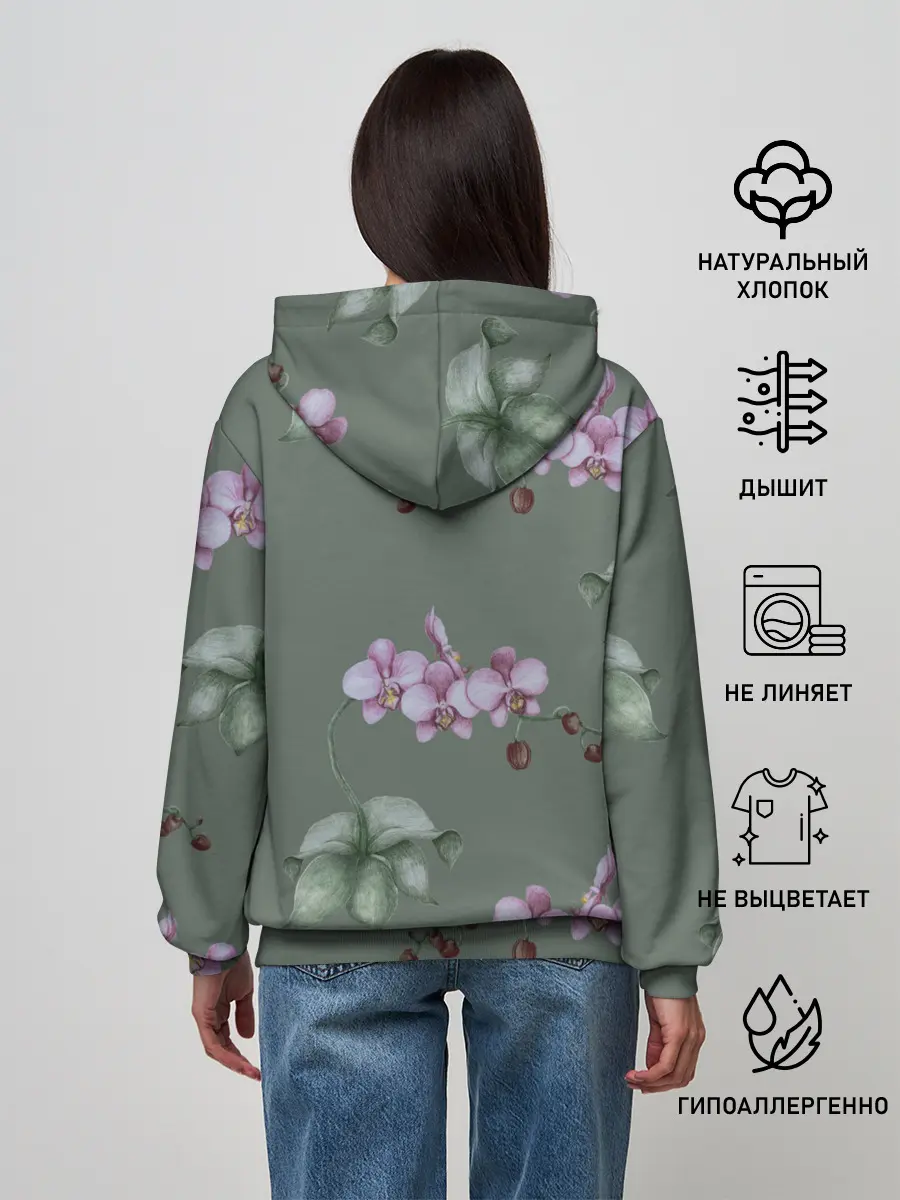 Женское худи / Розовые орхидеи