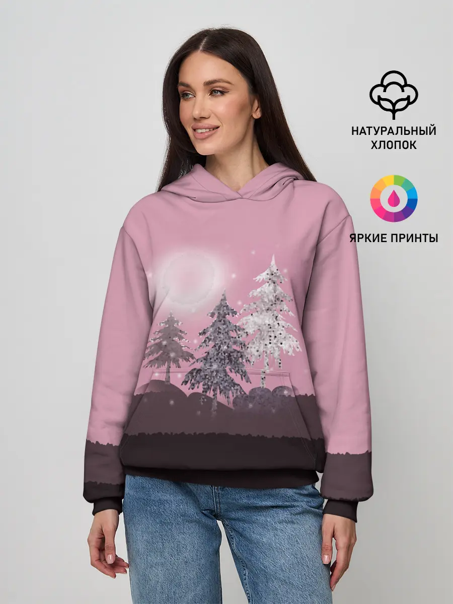 Женское худи / Розовое сияние