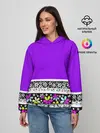 Женское худи / Яркий фиолетовый цветочный