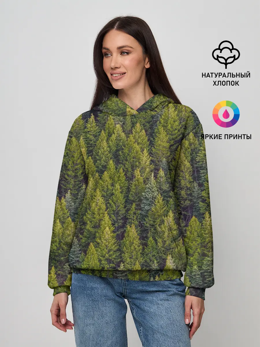 Женское худи / лес вечный