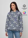 Женское худи / Ромашки на сером паттерн