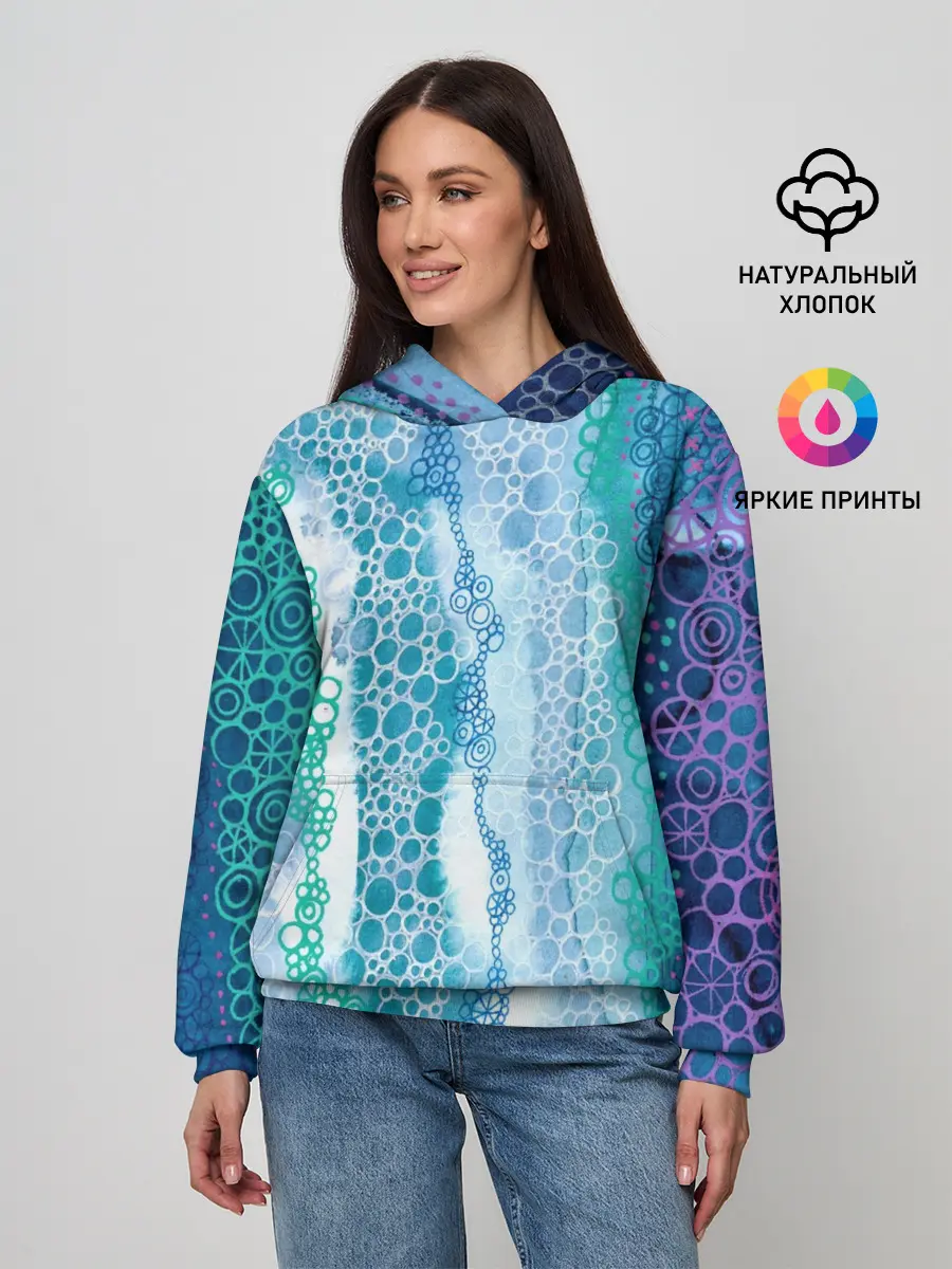 Женское худи / Водопад красочной пены
