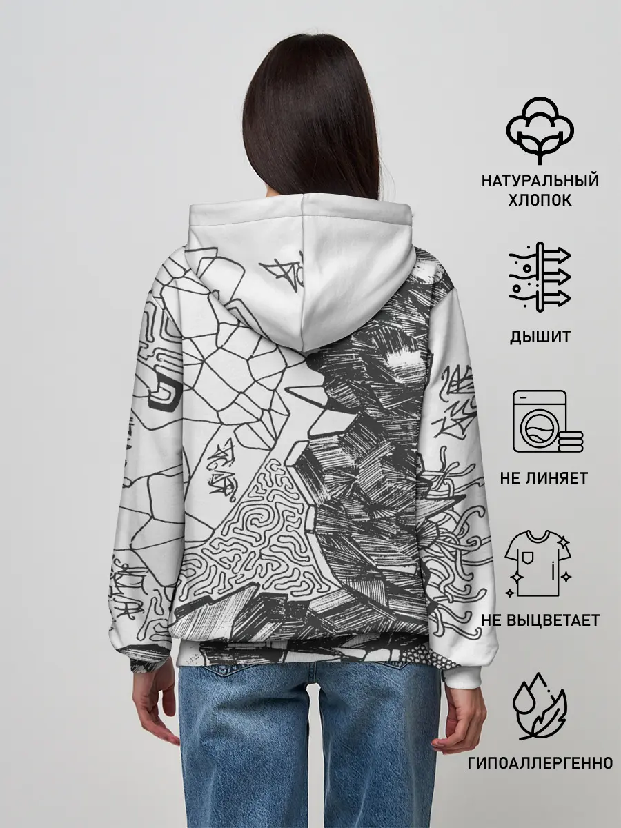 Женское худи / Структурная мозайка