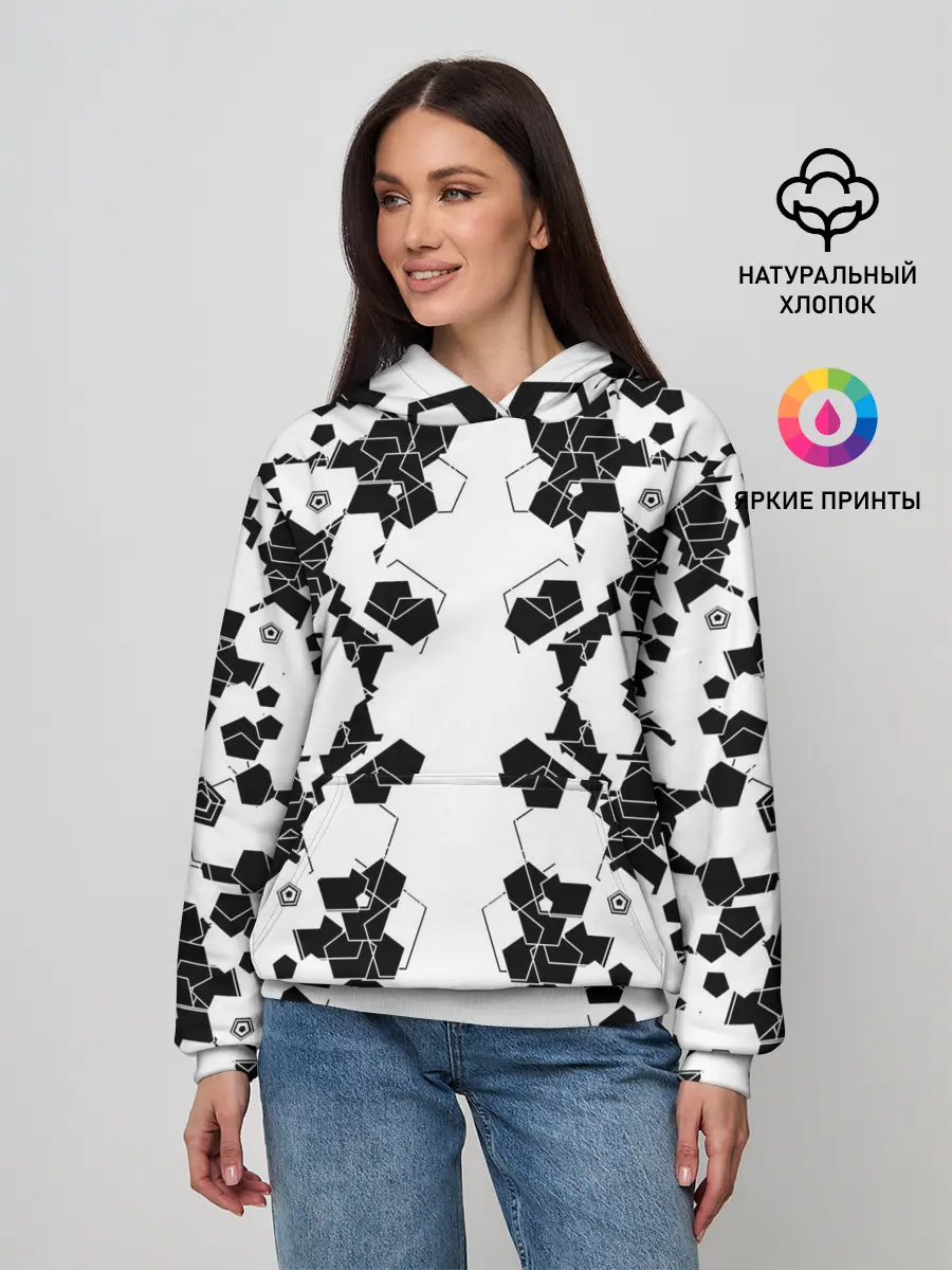 Женское худи / пятиугольники абстракция